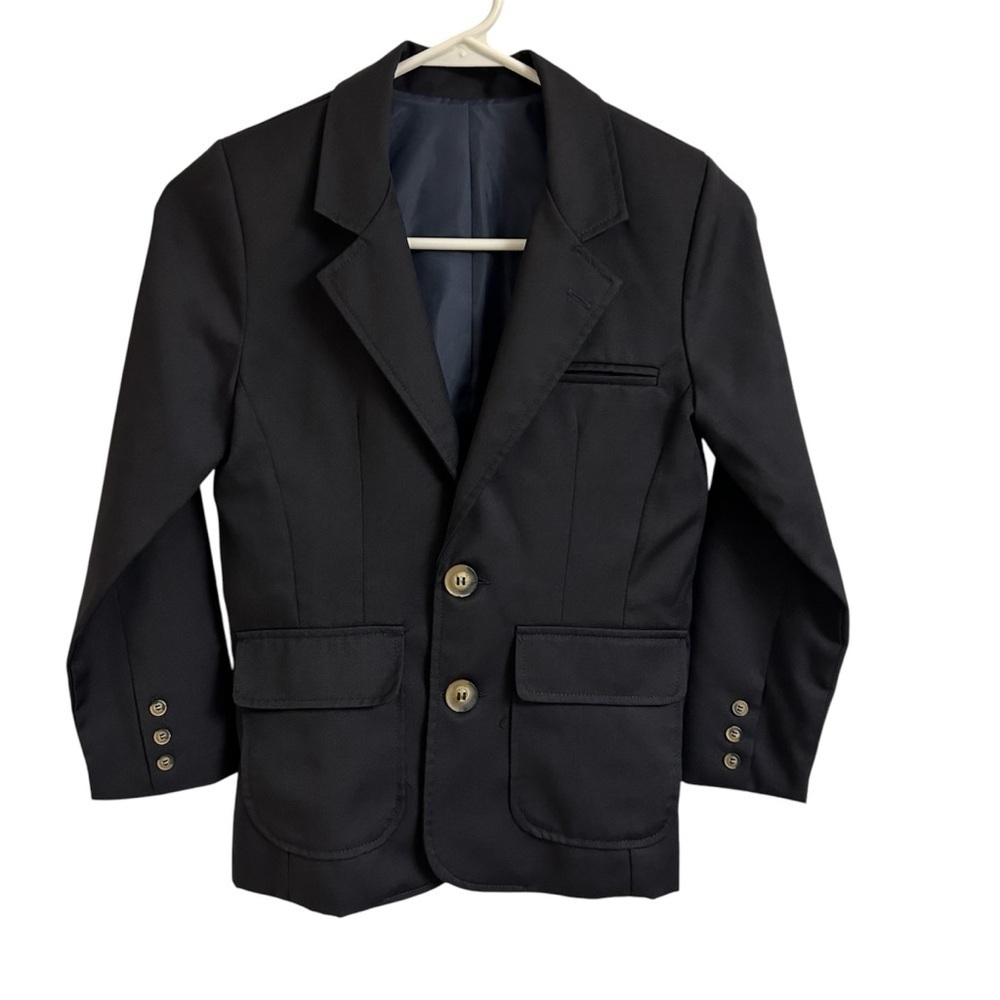 Bella Bliss Boys Size 8 Navy Blue Wool Blend Blazer Jacket Sports Coat